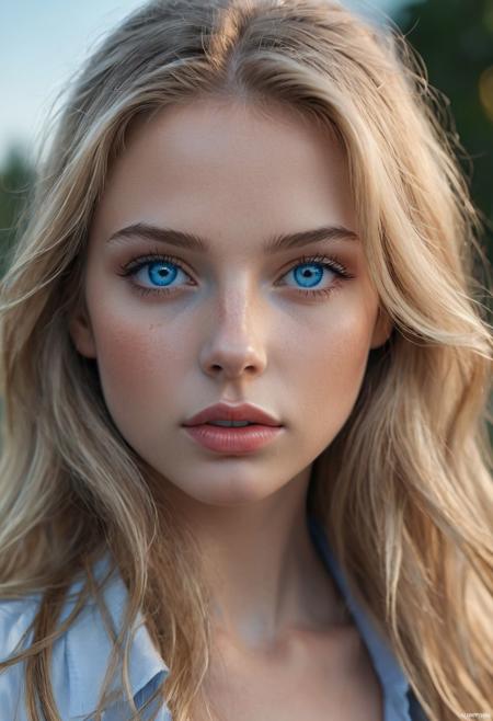 (sharp), (masterpiece), (best quality), (ultra-detailed), natural colors, adobe lightroom, 8K
1girl, stunning, beautiful, solo, long hair, blonde hair, (bright blue eyes:1.1), lips, nose, realistic, photorealistic