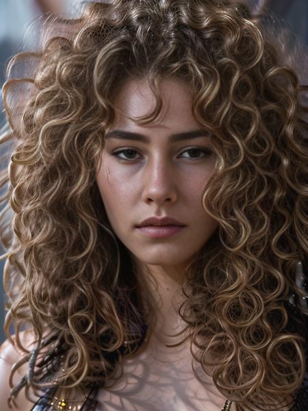 DL, curly long hair, staring at the camera, photography, trending on artstation, sharp focus, studio photo, intricate details, highly detailed, front face, by greg rutkowski <lora:DL:0.9> <lora:add_detail:1>
