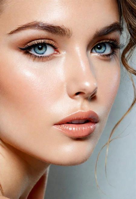 glamorous photo portrait of a unique breathtaking and beautiful woman face close-up, stunning detail, hyper detailed eyes, detailed skin with a flawless texture delicate and refined, smooth hair elegantly draped around her neck, fullness of her lips,, captured in masterful composition, lighting accentuate her natural beauty, gentle shadows and highlights, incredible skill and attention to detail, nuance and detail, supersharp focus, Carne Griffiths, Conrad Roset, annie leibovitz, hyperdetailed, soft light, sharp, Hasselblad masterclass, . high fashion, luxurious, extravagant, stylish, sensual, opulent, elegance, stunning beauty, professional, high contrast, detailed