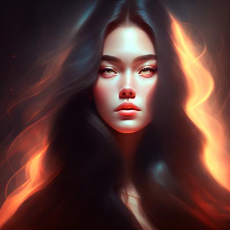 (neverlate style:1) a digital painting of a woman with long hair <lora:djzNeverLateV21_LoraBooth:1>