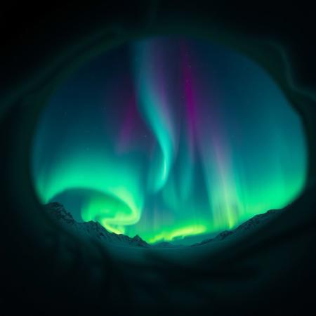 The northern lights, inside the eye of a god