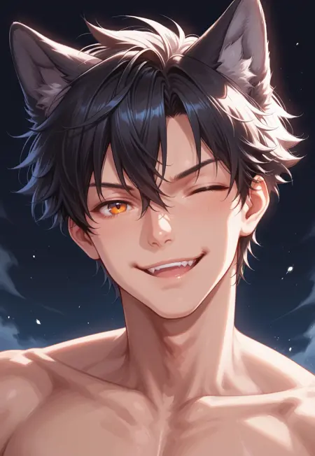 Akeru Arao (My OC/Your Average Wolfboy) - Pony and Illustrious