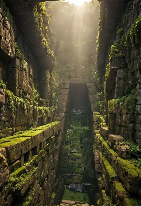 (Ancient megalithic civilization, Azka Lines, on Easter Island:1.5), (The colonial city of the future, in the mist-filled Grand Canyon, on an unknown Earth-like planet, 2 moon on sky, Spaceship flight connects colonies, waterfulls:1.3), (Machu Picchu, a mountain settlement, incredibly spectacular:1.2), (Mario Botta:1.3), (avant-garde, future, reality, science fiction, photorealistic), (modern architecture:1.2), White limestone with black granite, fountain, waterfall, landmark, square, path, narrow street,
(Large Files, Ultra Realistic, 8K, 16k, FHD, HD, VFX, Perfect, Photography, composition, Architecture Sales Photography, Architecture Competition, Ultra High Resolution, Cinematography, High Resolution Image:1.1), (dramatic lighting, direct sunlight, ray tracing, clear shadow:1.2),  (real landscape:1.1), (blurred background:1.0), (urban background, more_details) ,
great lighting, clear, extremely detailed, tunnel
