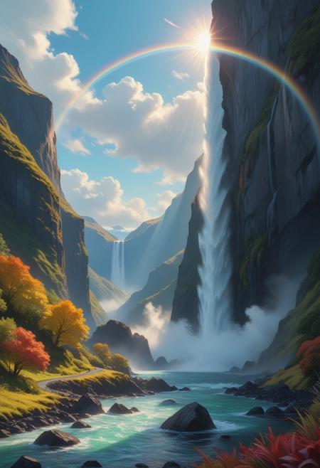Sci-fi landscape
New Zealand fjordland with waterfall mists,
,
Heatwave Weather,
Cirrostratus creating sun halo,
Lava flow illuminating basalt columns,
Fall foliage color explosions,
Estuarine brackish mixing zones,
,
,
,
Shotaro Ishinomori 
(masterpiece:1.4), (intricate details:1.4), (hyperrealistic:1.3),(painting:0.9),(ultra detailed:1.4), (8k resolution:1.3), (sharp focus), (dramatic perspective:1.1), (chromatic aberration:0.3), (film grain:0.2),
<lora:JuggerCineXL2:0.3>,
<lora:add-detail-xl:0.3>,
<lora:WildcardX-XL-Detail-Enhancer:0.4>,
<lora:xl_more_art-full_v1:0.7>,
<lora:ClassipeintXL2.1:0.3>,
<lora:Flux-XL_Scenery:0.3> flux-scenery ,
<lora:EnvyDramaticLightingXL01:0.7>
detailxl,