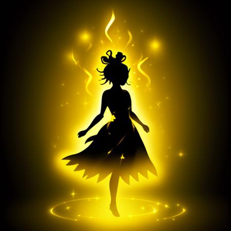 cureglowing\(skill icon\),1girl silhouette,glowing,light golden theme <lora:GameIcon_Skill_Healing:0.7>