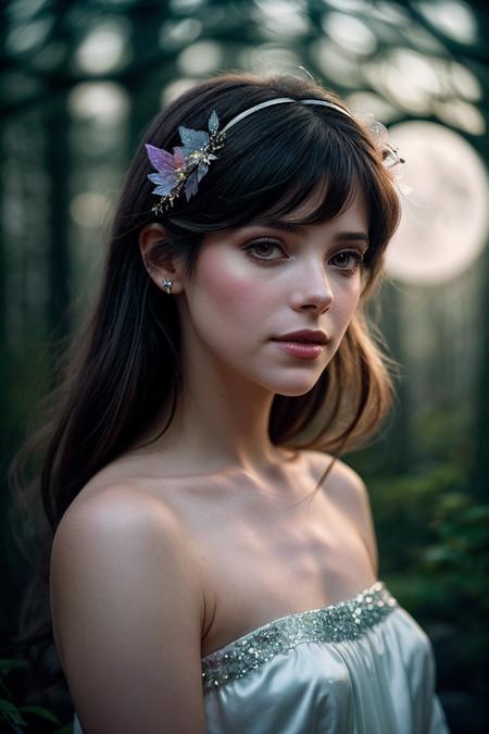 AshleyG_SoloTI_v1,
(In a playful ensemble of pastel-colored petals and leaves, with sparkling fairy dust adorning her hair and delicate wings shimmering in the sunlight, for a whimsical and innocent look),
(Amidst the flickering shadows of a moonlit forest, where the air is heavy with the scent of night-blooming flowers and the sounds of nocturnal creatures, a sense of danger and desire permeates the bewitching aura of the enchantress:1.3),
(seductive:1.3),(analog, cinematic, film grain, hazy atmosphere, cinematic shot:1.3), 
 <lora:add_detail:0.6>,<lora:LowRa:0>, PA7_Portrait-MCU,