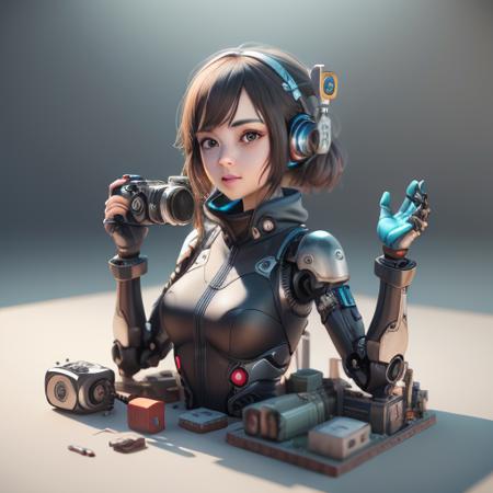 <lora:3D1.5v1:1>3D,1girl,robot,camera