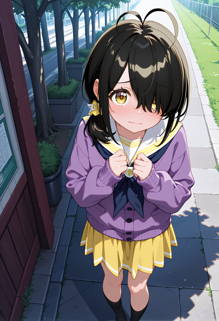 IllustriousXL - Shiunji Kotono 紫雲寺 ことの - shiunji-ke no kodomotachi v0.9 制服+寝巻