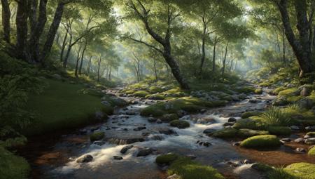 ((masterpiece:1.4,best quality)),
jungle, high trees, creek
high detail, abundant, 8k, high detail, wallpaper,