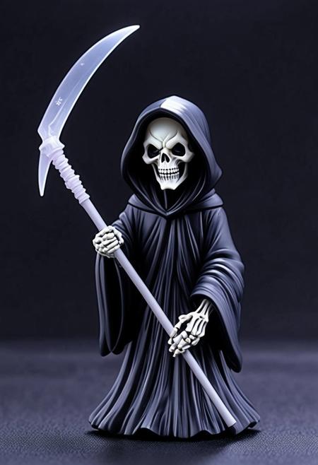 XCYP Art Toy,A sweet Little grim reaper, japanese sofubi EVA Material) Artist Design Piece,Award-Winning Lens,Highly Detailed,Ultra High Resolution,32K UHD,Clear Focus,Best Quality,Masterpiece.,
