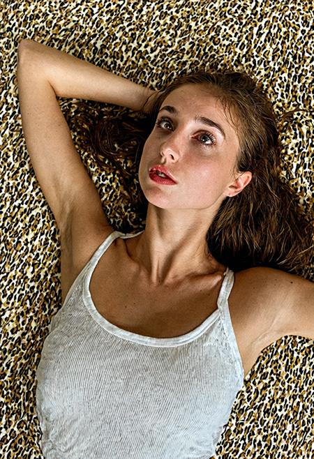 24 year old, supermodel, very skinny, petite, hair, breasts, eyes, best quality, RAW photo, subject, 8k uhd, high quality, photorealistic, regal, High-angle shot, <lora:add-detail-xl:0.35> <lora:jewishXLrd:0.65>, jewish, 1girl, solo, upper body, parted lips, looking up, veins, realistic, downblouse, horror (theme), veiny arms, photo inset