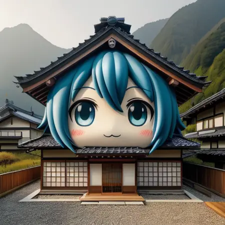 a house shaped like a face