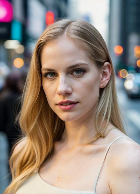 photo of sks woman, pale skin, working class in new york city, upper body, detailed skin, 20 megapixel, canon eos r3, detailed skin, detailed, detailed face, <lora:lora_annachlumsky_v1_from_v1_160:1>