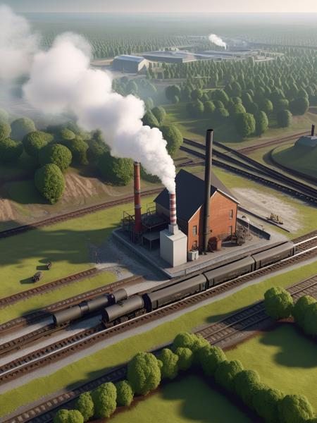 <lora:03realismPainting_Hap_XL:2.6>, ohio, isometric, digital art, smog, pollution, toxic waste, chimneys and railroads, 3 d render, octane render, volumetrics, by greg rutkowski,