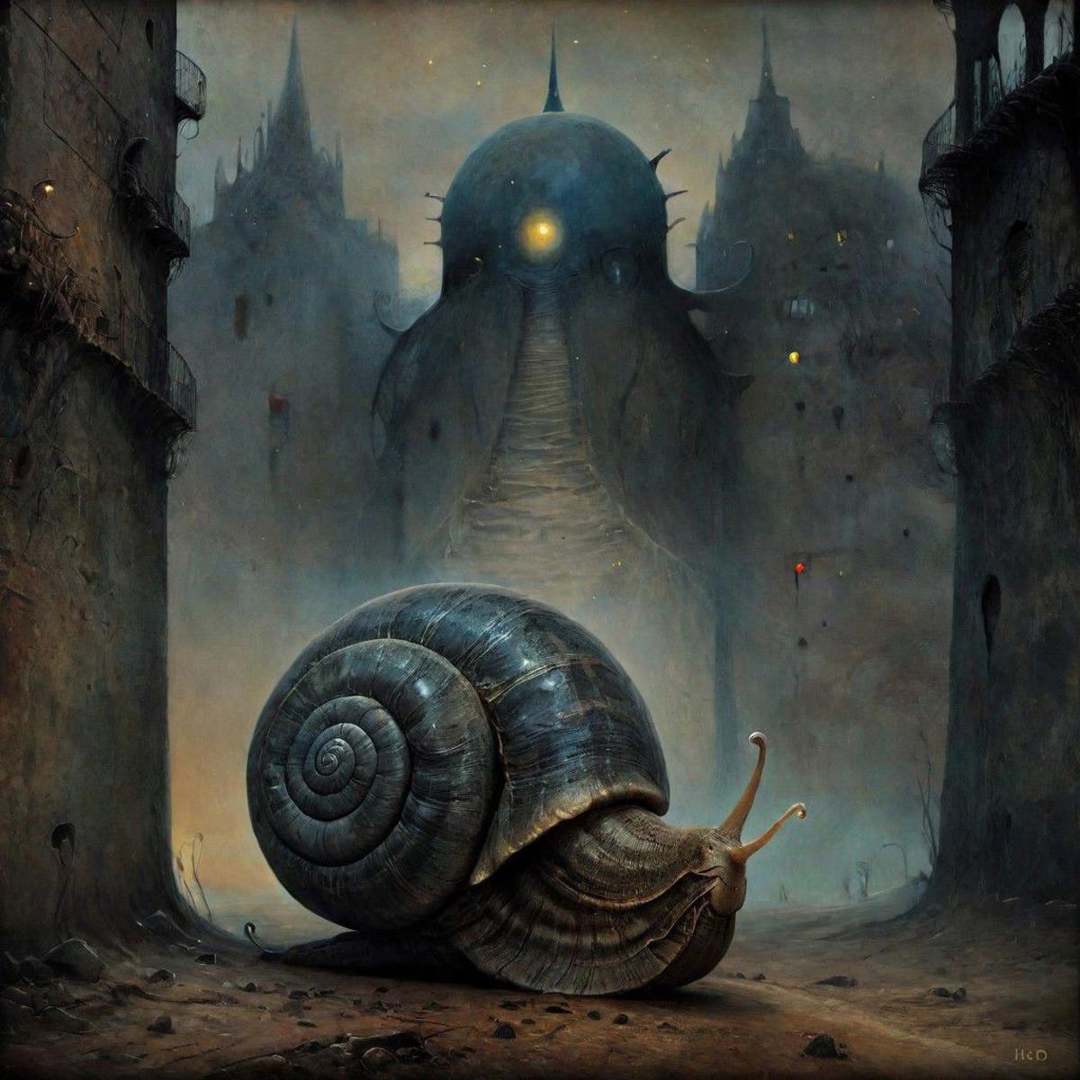 Zdzislaw Beksinski SDXL 1.0 art style lora image by TataMata