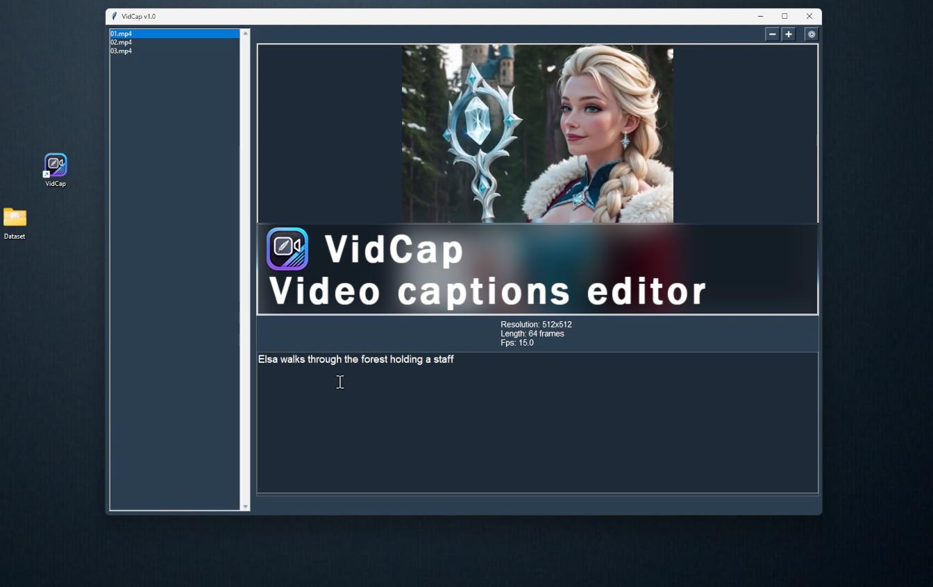 VidCap - editing video and image captions for dataset