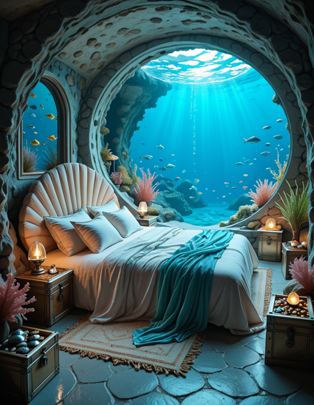 bedroom of the Mermaid v2 illu blue version v1.0