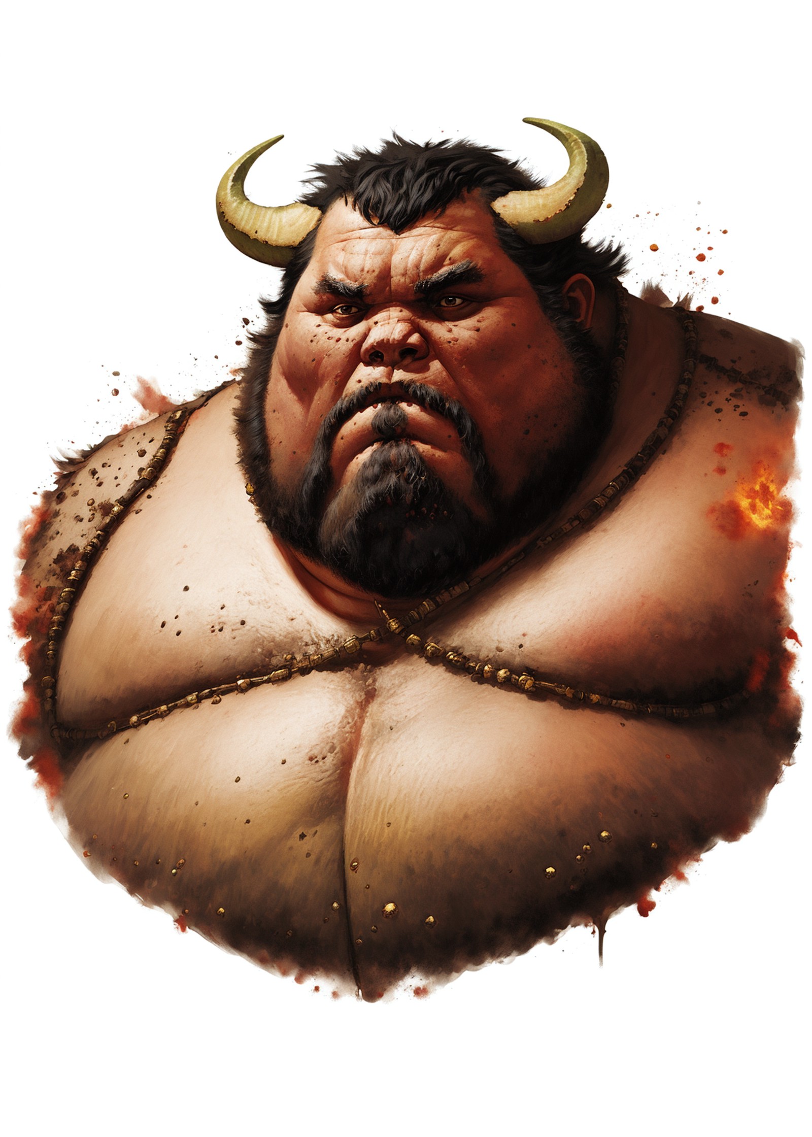 rpp, portrait of a fat and ugly demon, illustration, concept art, in the style of greg rutkowski <lora:dnd_portrait-planet...