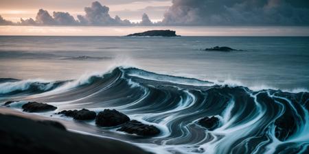 raw photo, a ocean landscape, cozy, photorealistic, high detailed texture, 8k uhd, dslr, soft lighting, high quality, film grain, Fujifilm XT3, highly detailed photography, (muted colors, cinematic, dim colors, soothing tones:1.2), vibrant, insanely detailed, hyperdetailed, (dark shot:1.2), (vsco:0.3), (intricate details:0.9), (hdr, hyperdetailed:1.2)