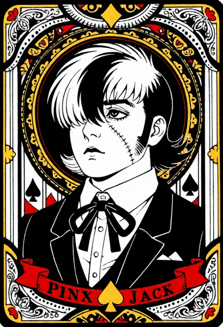 Playing card style face