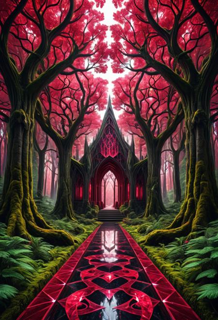 aesthetic, masterpiece, beautiful, elegant, award winning, photo, artstation, absurdres, hdr, best quality, 
scenery, forest,
Ruby_Fantasy, symmetrical