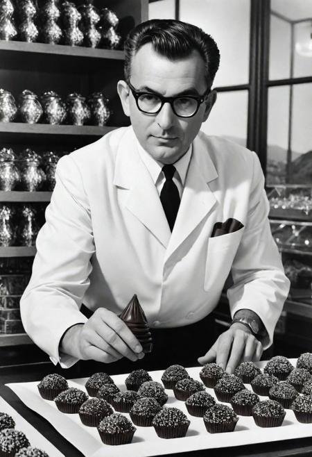 A Atomic age curator with a chocolate carnival