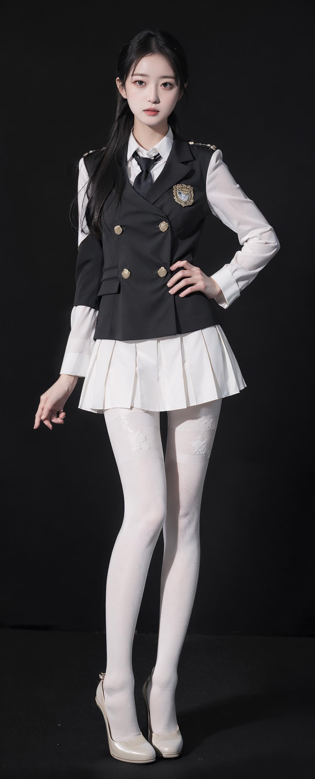 tutu's HiSilk (40D white striped patterned pantyhose)/图图的嗨丝 