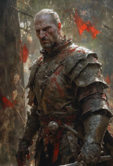 Medieval Spawn from Image comics, masterful painting in the style of Anders Zorn | Marco Mazzoni | Yuri Ivanovich, oil on canvas