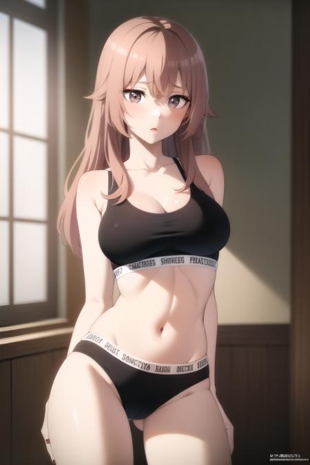 blacking your waifu, highres, tagme, 1girl, blacked (meme), english text,  meme, meme attire, panties, sports bra, underwear - Image View 