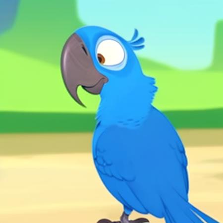 Blu spix macaw male blue feathers