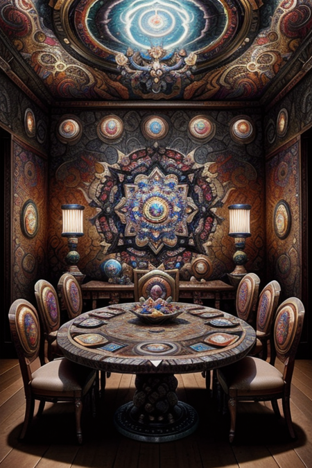 made of ral-kldscop, Takashi Murakami, hearthstone artwork, anime, Terada Katsuya, American Scene Painting, Intricate Granite Gorge of Eternal Granite, Art Photography, Naoko Takeuchi, <lora:ral-kldscop-000009:1>, warm light, holy, luxurious, dynamic composition, intricate artistic color