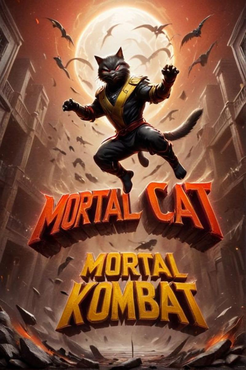 A Mortal Kombat comic book featuring a cat with a yellow belt.