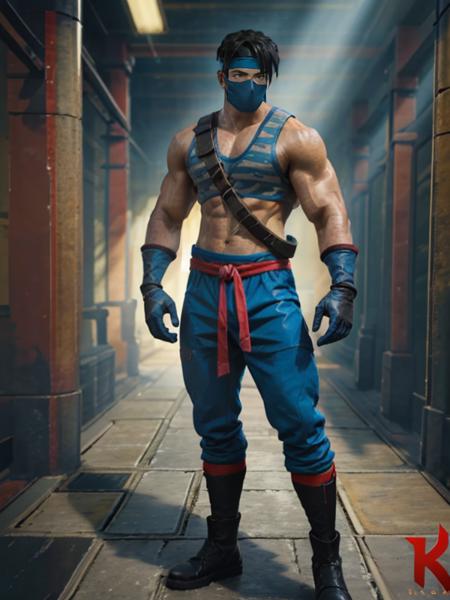 Jago_KI_I, ninja mask, solo, black hair, gloves, 1boy, male focus, boots, mask, muscular, mouth mask, ninja, <lora:Jago_KI_I:1>, headband, ultra realistic,32k,RAW photo,(high detailed skin:1.2), 8k uhd, dslr, soft lighting, high quality, film grain