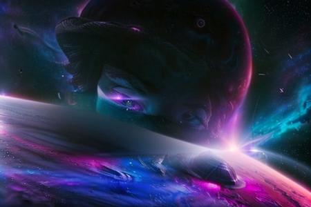 ((Astrometaphysical style)) of a ((Nebula City)) in space, ultra Photoreal, full depth of field, realistic textures