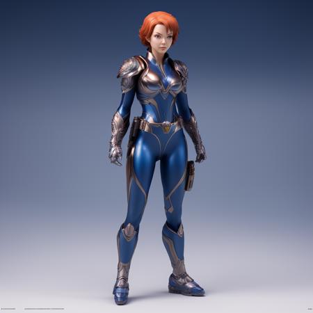 christina hendrix character model, default standing pose, orthographic front view, single figure, 4 k photograph, clear details  intricate details, cell shaded, vivid colors, by katsuhiro otomo, akira toriyama, makoto shinkai, artgerm, wlop