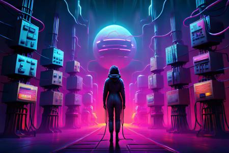 creativity_extractor Synthwave Indianapolis by artist Beeple whimsical, star lit sky, neon lit signs, urban, dystopia, smooth, holographic universe,