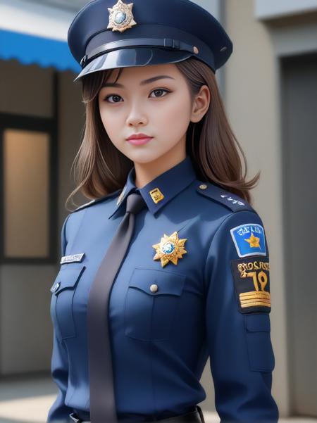 police woman, Anime artwork, anime style, key visual, vibrant, studio anime,  highly detailed, goro fujita and konstantin yuon, <art by mooncryptowow:0.6>,