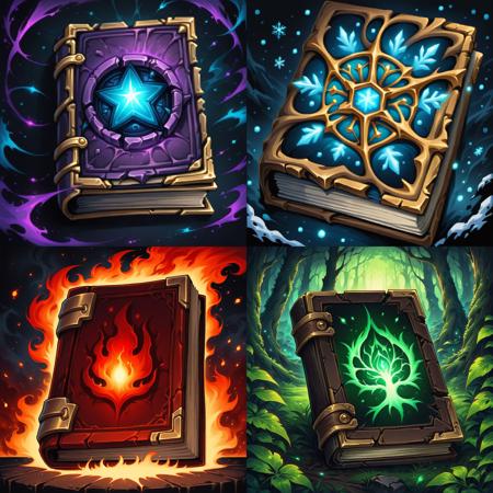 Grimoires & Books (Fantasy Game Asset) [Illustrious & SDXL & SD1.5] SDXL