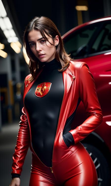 . <lora:rMadArt3_NoiseOffset:1>, (Futuristic spanish young woman, in a red Porsche suit), action pose, epic scene, lots of fine detail, movie style, photography, natural textures, natural light, natural blur, photorealism, cinematic rendering, ray tracing, highest quality, highest detail, Cinematic, Blur Effect, Long Exposure, 8K, Ultra-HD, Natural Lighting, Moody Lighting, Cinematic Lighting, hyper-realistic, vibrant, 8k, detailed, ultra detail,