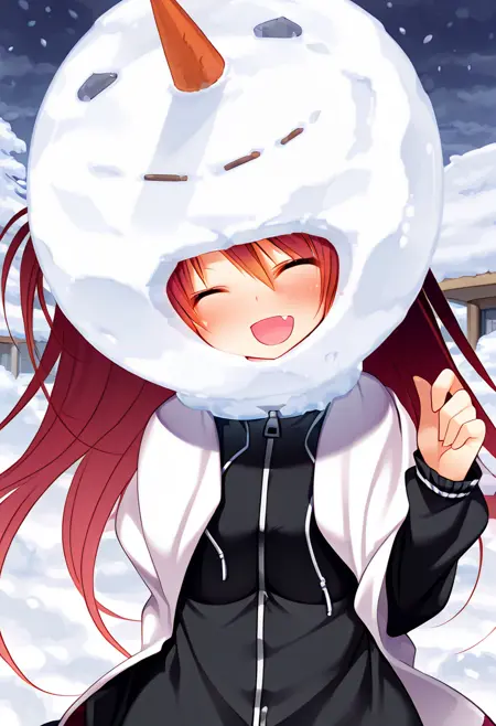 Snowman head on head - Reppuuji Kanon headwear