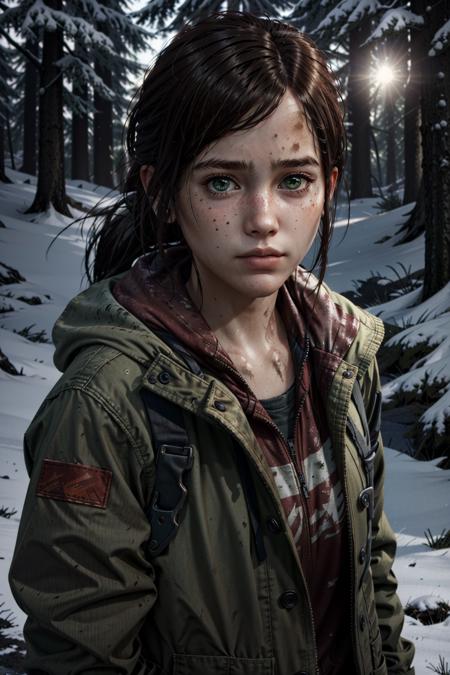 Ellie, 1girl, realistic, solo, brown hair, freckles, green eyes, dirty, jacket, looking at viewer, lips, portrait, upper body, nose
,masterpiece, best quality, cinematic lighting,
<lora:epi_noiseoffset2:1>,  <lora:Ellie:0.7>