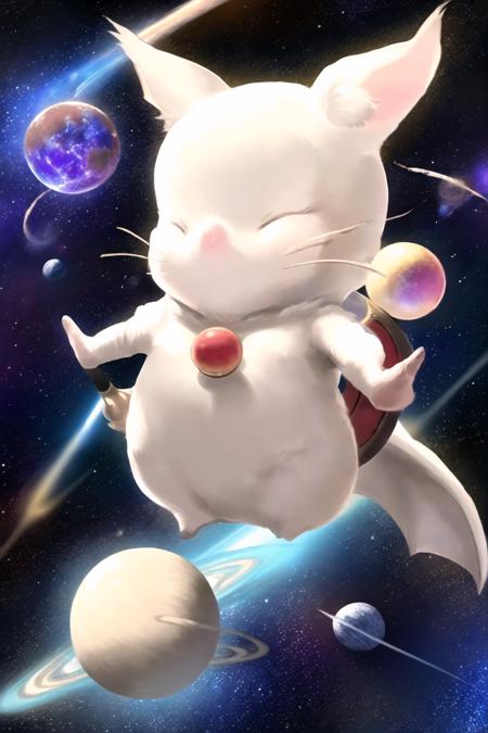 masterpiece,best quality,(moogle),whisker,abstract background,galaxy star \(sky\),planet,space,comet,<lora:Moogle_NF_V1.3:0.8>,