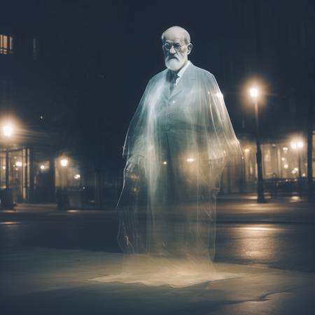 a photo of transparent ghost sigmund freud at night <lora:Aether_Ghost_v1.1_LoRA:1>