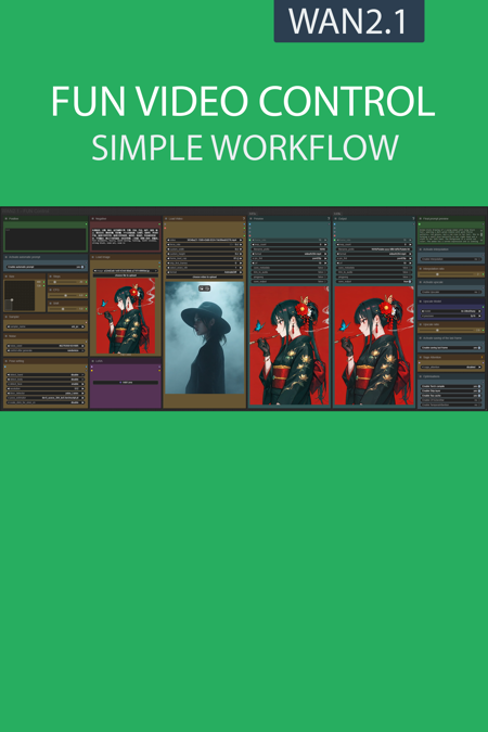 FUN VIDEO CONTROL simple workflow WAN2.1 | GGUF | LoRA | UPSCALE | TeaCache v1.0