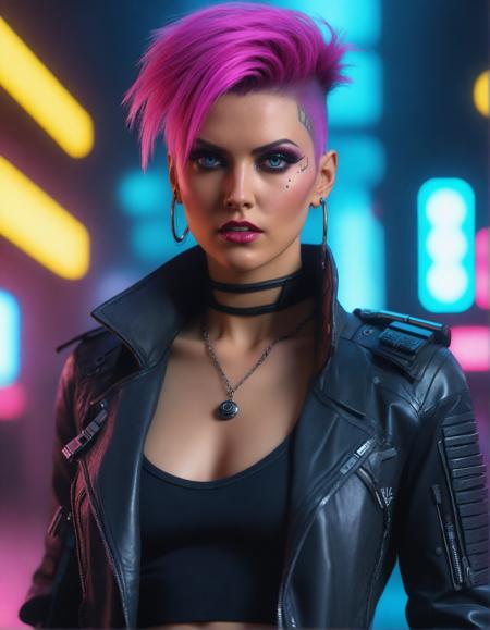 photo of a woman as a sexy punk cyborg in an (80s movie:1.2), (cyberpunk science fiction:1.2), modelshoot style, (extremely detailed CG unity 8k wallpaper), Intricate, High Detail, Sharp focus, dramatic, photorealistic, (Blade Runner style:1.2), ((punk outfit:1.2)), (long trousers), ((vivid atmosphere)), (looking at viewer:1.2), (detailed pupils:1.3), ((closeup portrait:1.1)), ((80s style))
, detailed, realistic, 8k uhd, high quality