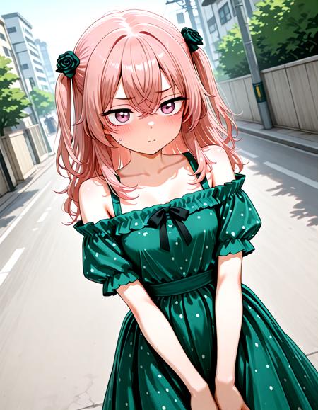 Emerald Ruffle OffShoulder Polka Maxi Dress - Illu v1.0