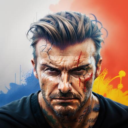 concept art, abstract impressionistic style, angry face, detailed face, detailed eyes, realistic eyes, realistic face, colorful background, graffiti background, highres, RAW photo 8k uhd, dslr  david-beckham <lora:david-beckham-trigger_1350:1>