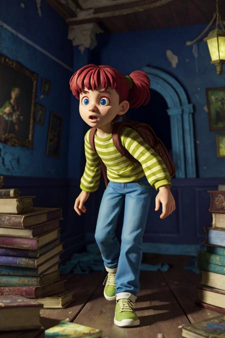 AS-Young girl scared afraid striped shirt jeans sneakers backpack running through haunted victorian mansion, creepy, night, cracked peeling walls rotten floors lost dark creepy Clutter-Home <lora:LowRA:0.7>
(masterpiece:1.2) (photorealistic:1.2) (f22) (best quality) (detailed skin) (intricate details) (8k) (high poly) (ray tracing) (claymation) (cinematic lighting) (sharp focus)