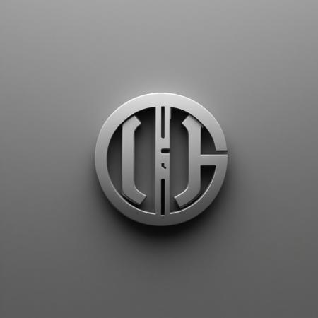 Corporate logo for the word "CIG", reflecting its work in generating dark images of dystopian realities with AI, minimalist, grey tones, pale metals, a flash in the I