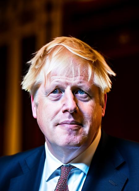 Boris Johnson former Deputy Prime Minister of Great Britain wearing a black official suit, epic character composition, by ilya kuvshinov, alessio albi, nina masic, sharp focus, natural lighting, subsurface scattering, f2, 35mm, film grain <lora:boris:1>